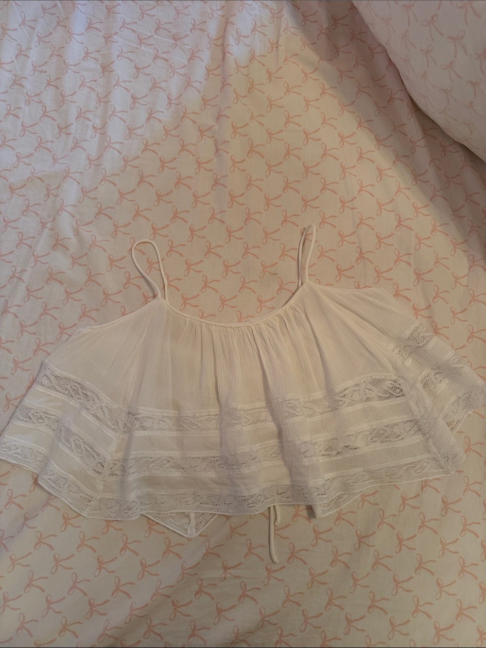 Free People White Lace Crop